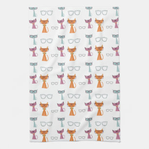 Hip Cats Tea Towel