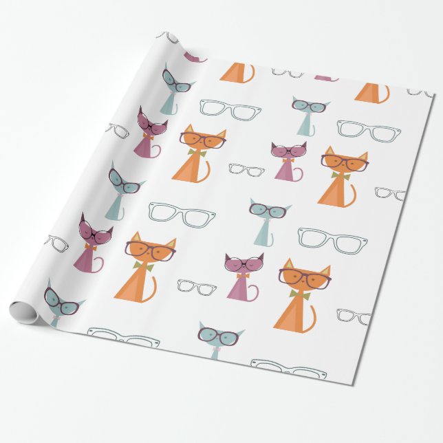 Hip Cats Wrapping Paper (Unrolled)