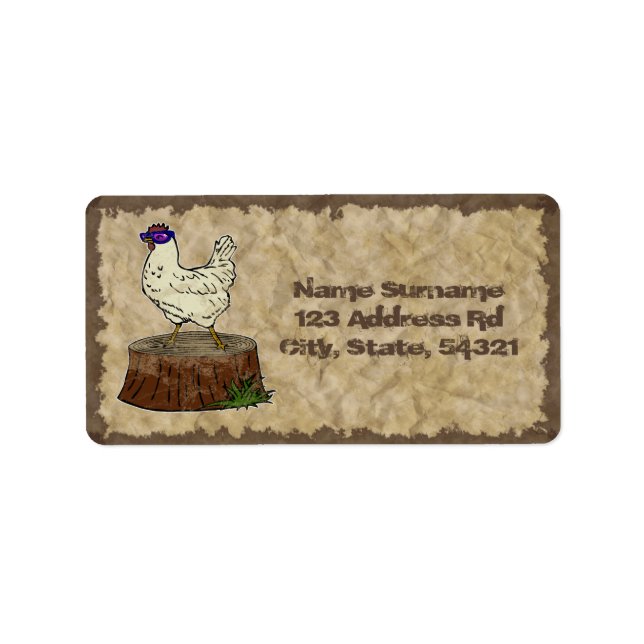 Hip Chicken, address label (Front)