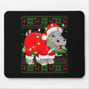 Hip Christmas Lights Santa Hiptamus Ugly Xmas Swea Mouse Mat