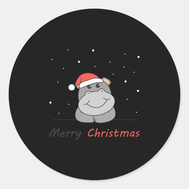 Hip Christmas Merry Christmas Hips Premium  Classic Round Sticker (Front)