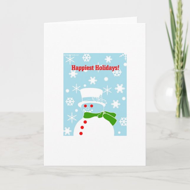 Hip Christmas Snowman Holiday Card (Front)