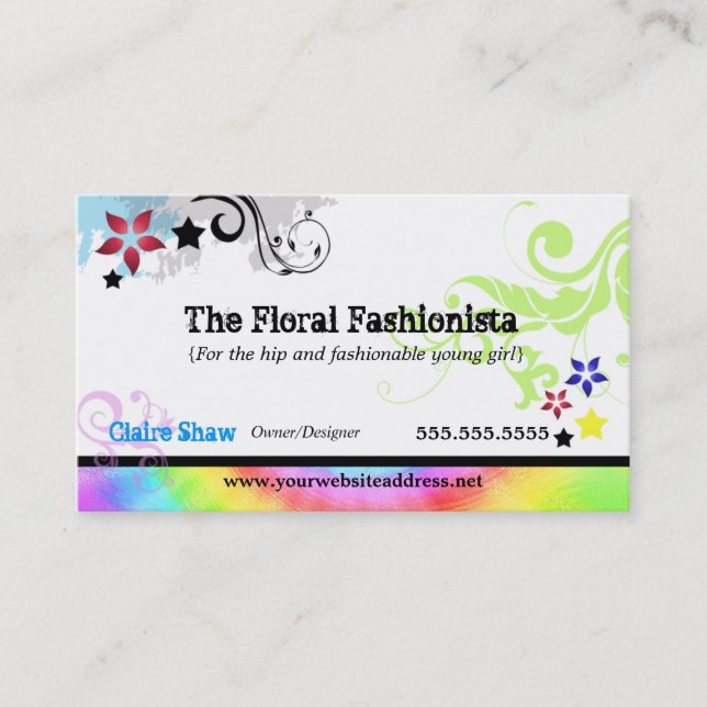 Hip Colourful 'N Groovy Profile Card (Front)