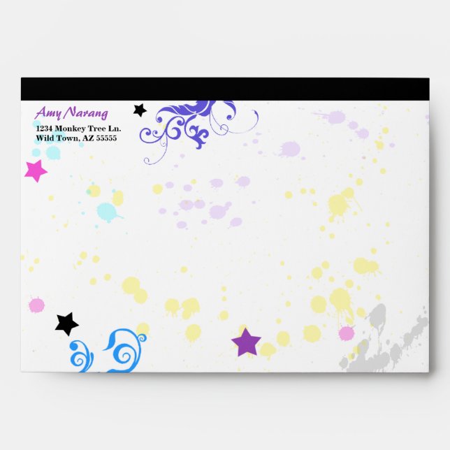 Hip Colourful 'N Groovy Splash Envelope (Front)