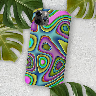 Hip Colourful Retro Chic 3D Liquid Art Pattern iPhone 12 Case