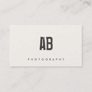 Hip Cool and Edgy, Simple Black and White Monogram Business Card