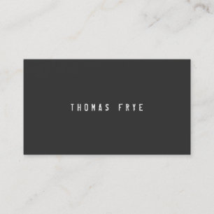 Hip Cool and Edgy, Simple Black Minimalist Business Card