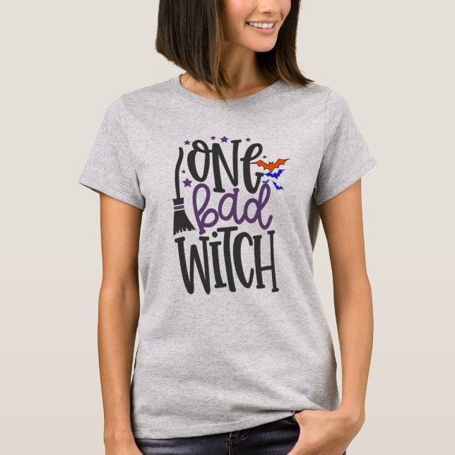 Hip crazy bad witch spooky  halloween shirts (Front)