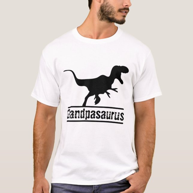 hip customisable grandpasaurus Family Dinosaur T-Shirt (Front)