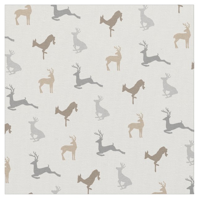 Hip Deer Pattern in Neutral Browns Fabric (Close Up)