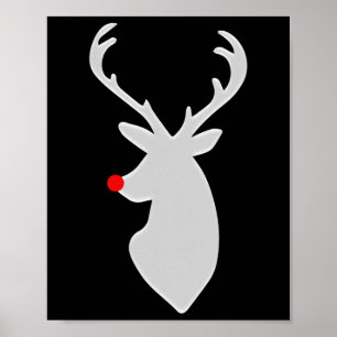 Hip Deer With Rudolph Nose Christmas Gift Poster