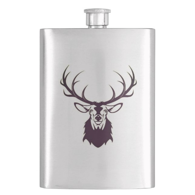 Hip flask with deer / Flachmann with deer (Front)
