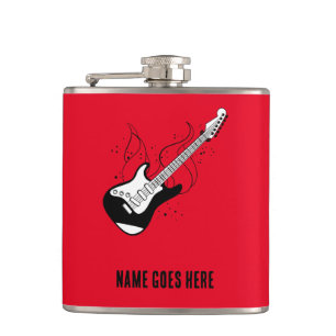 Hip Flask with guitar - customize name