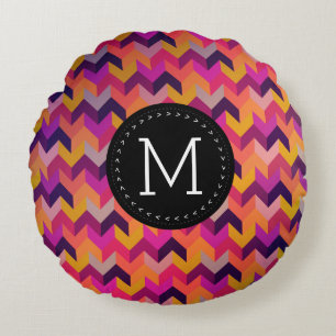 Hip Geometric Chevron Pattern With Initial Round Cushion