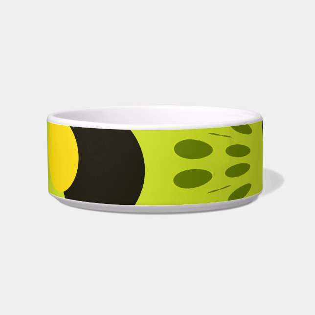 Hip Green and Black Geometric Circles Pattern Bowl (Left)
