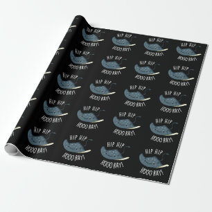 Hip Hip Hoo-ray Funny Sting Ray Pun Dark BG Wrapping Paper
