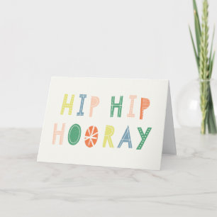 Hip Hip Hooray Birthday Card - Cobalt