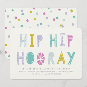 Hip Hip Hooray Birthday Invitation - Lime