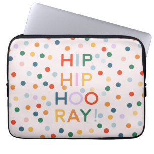 Hip Hip Hooray Birthday Party Congrats Laptop Sleeve