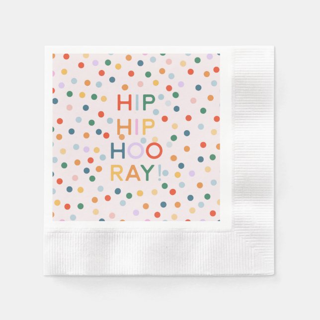 Hip Hip Hooray Birthday Party Congrats Napkin (Front)
