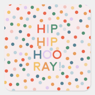 Hip Hip Hooray Birthday Party Congrats Square Sticker