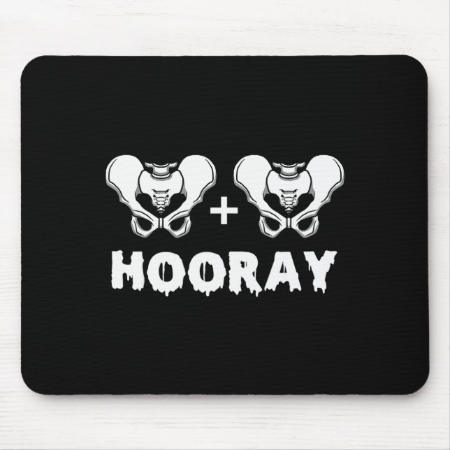 Hip Hip Hooray Funny Anatomy Pun Skeleton Bone  Mouse Mat (Front)