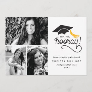Hip Hip Hooray Graduation Announcement