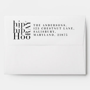 Hip hip hooray graduation modern graphic envelope