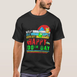 Hip Hip Hooray Happy 100th Day 100 Days Teacher St T-Shirt