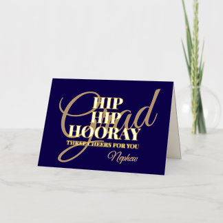 Hip Hip Hooray Nephew Graduation Foil Greeting Card