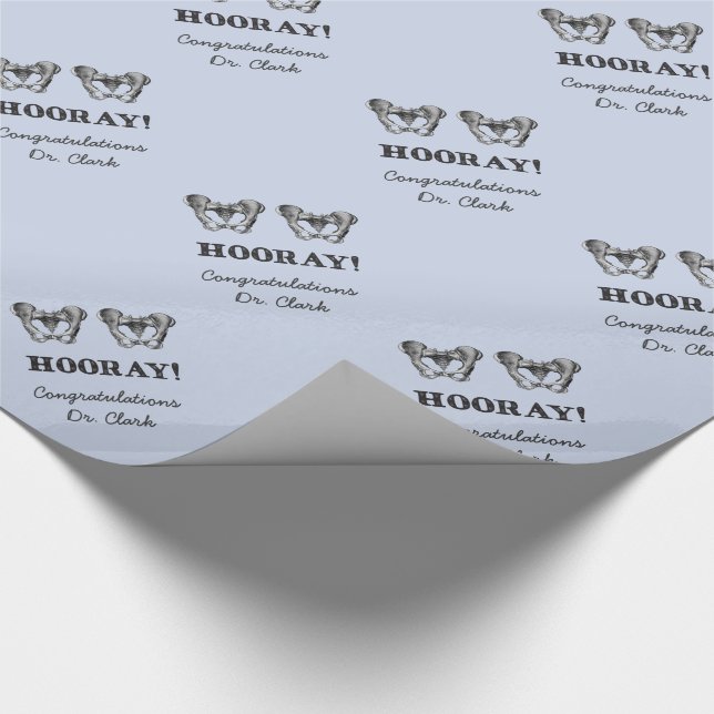 Hip Hip Hooray Personalised Anatomy Message Wrapping Paper (Corner)