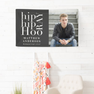 Hip hip hooray photo graduation party banner