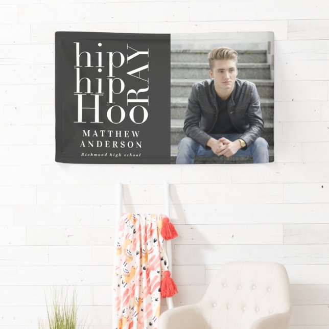 Hip hip hooray photo graduation party banner (Insitu)