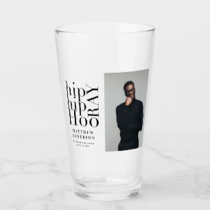 Hip hip hooray photo graduation party glass