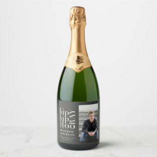 Hip hip hooray photo graduation party sparkling wine label