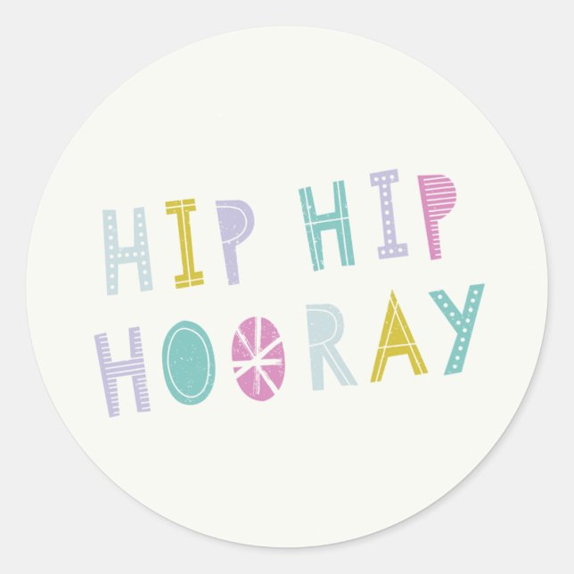 Hip Hip Hooray Sticker - Lime (Front)