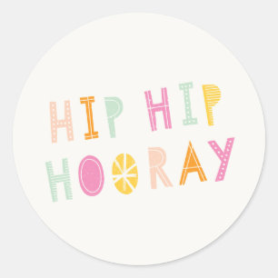 Hip Hip Hooray Sticker - Orange