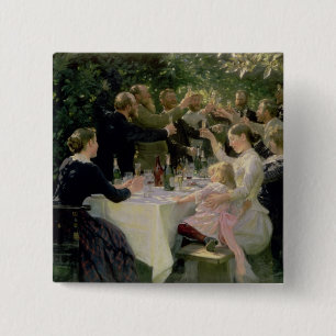 Hip Hip Hurrah! Artists' Party at Skagen, 1888 15 Cm Square Badge