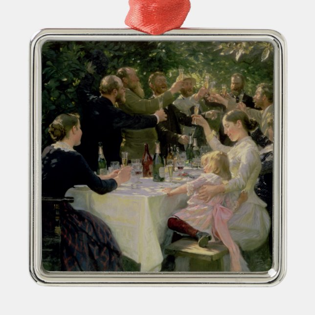 Hip Hip Hurrah! Artists' Party at Skagen, 1888 Metal Tree Decoration (Front)