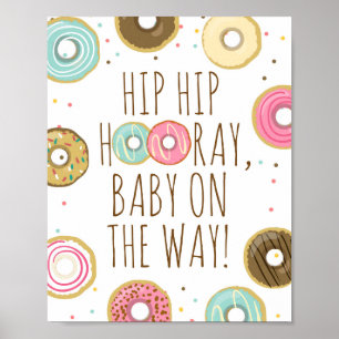 Hip Hooray Baby On The Way Doughnut Baby Shower Si Poster