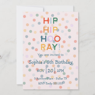 Hip Hooray Boy Girl Birthday Party Rainbow Invitation