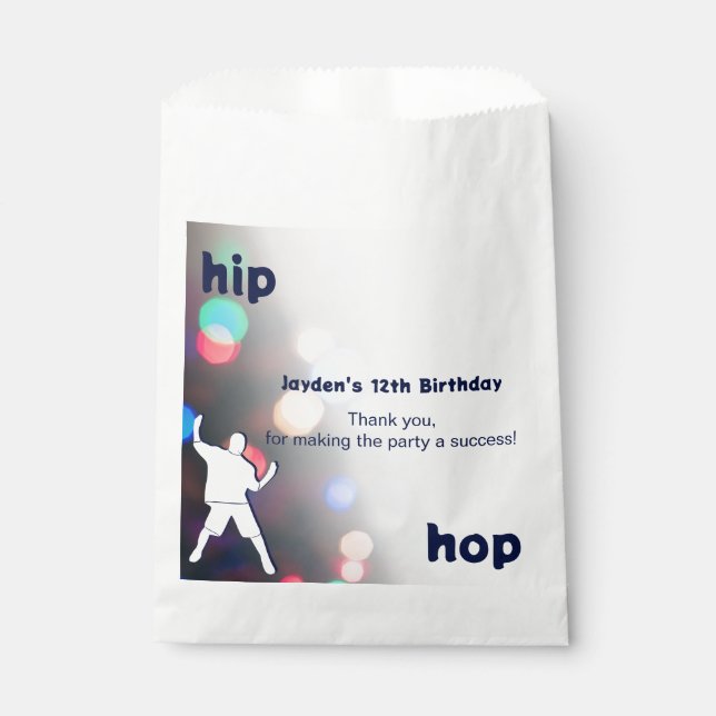 Hip Hop 12th Birthday Dance Party Favour Bags (Front)