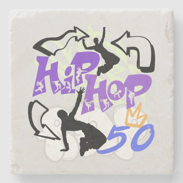 Hip Hop 50.w Stone Coaster (Front)