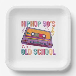 Hip Hop 90's Old School Cassette Player Birthday  Paper Plate
