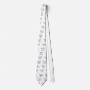 Hip Hop, A Bunny Rabbit Ink Drawing Art Tie