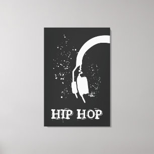 Hip Hop Abstract Headphone graphic inverse effect Canvas Print