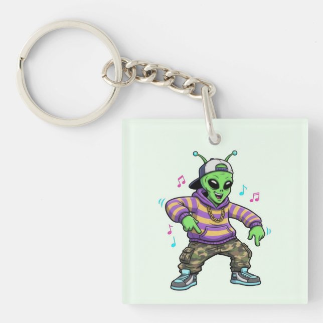 Hip Hop Alien Key Ring (Front)