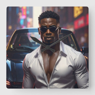 Hip Hop - American Rap Star -  Square Wall Clock