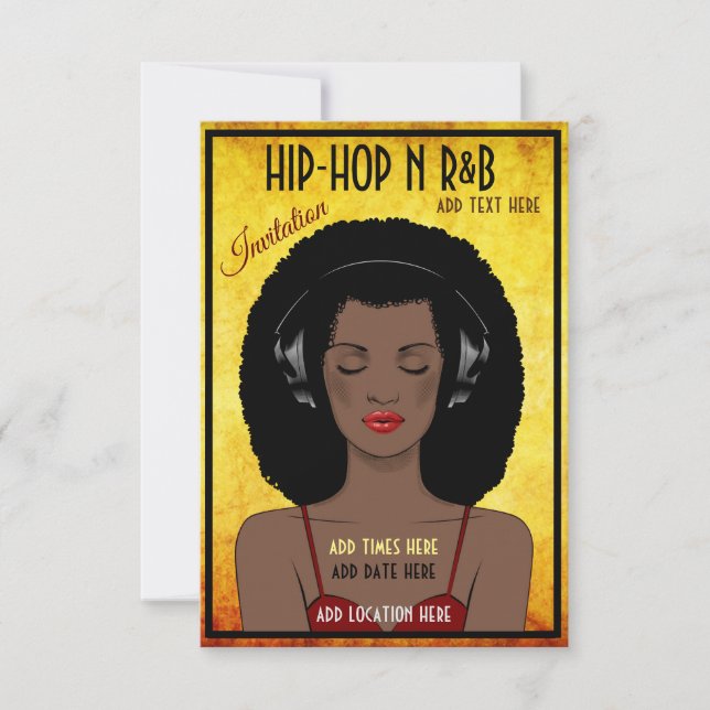 Hip Hop and R&B Invitation Flat Card (Front)