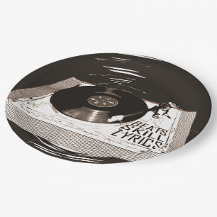HIP HOP BEATS SKILL LYRICS ON TURNTABLE PAPER PLATE